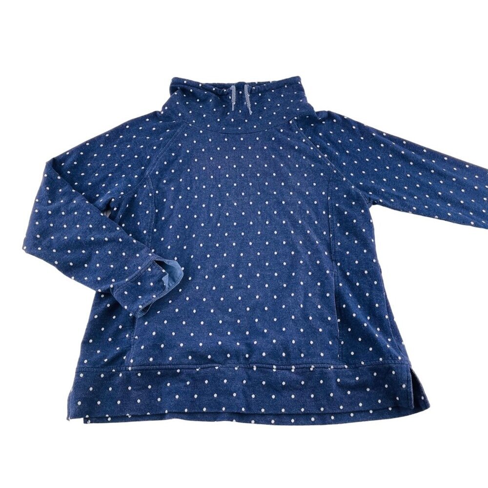 Croft & Barrow Blue Polka Dot Long Sleeve Pullover Sweater Womens Size‎ L